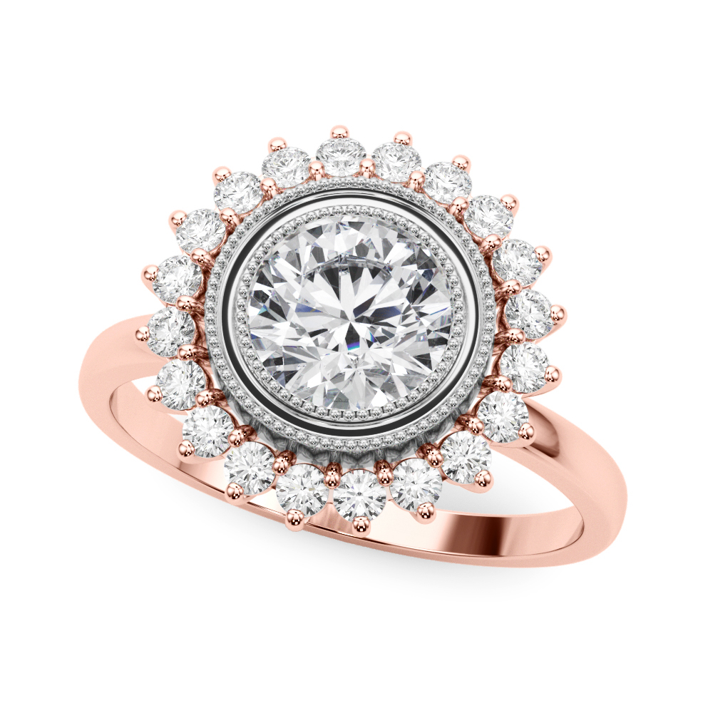 The Georgia Halo Engagement Ring, front view