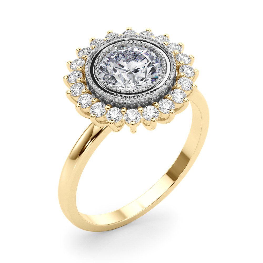 The Georgia Halo Engagement Ring, angled view