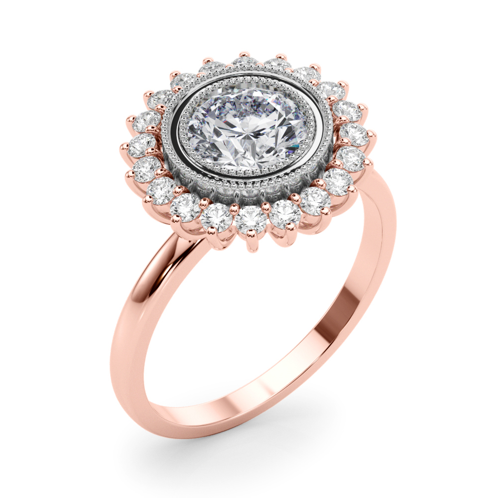 The Georgia Halo Engagement Ring, angled view