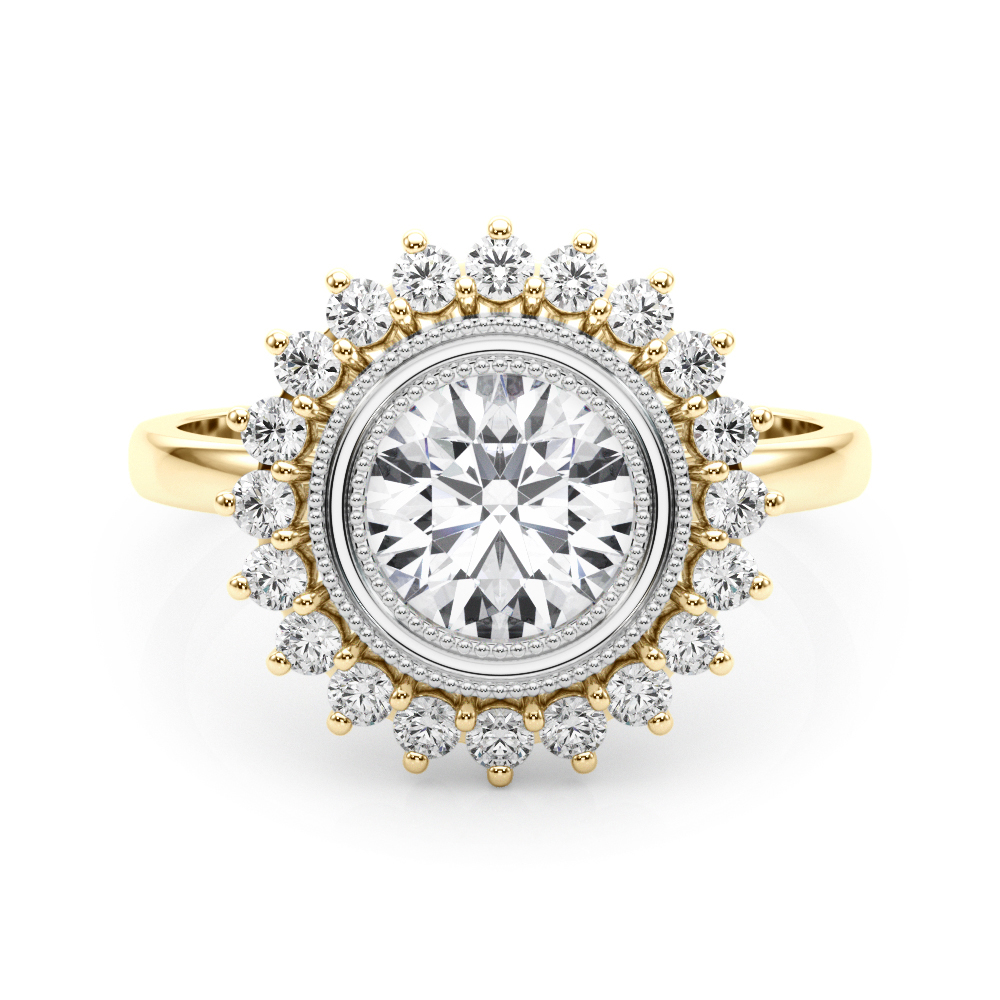The Georgia Halo Engagement Ring, set view