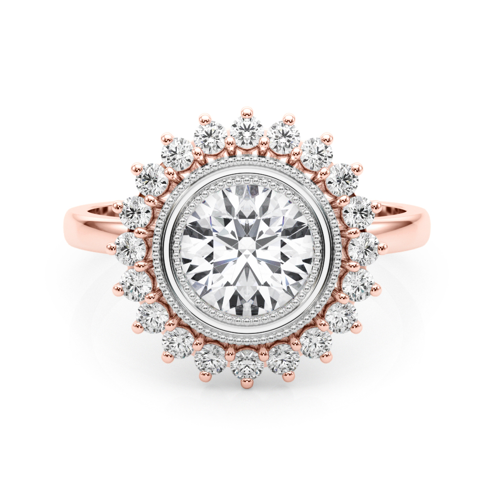 The Georgia Halo Engagement Ring, set view