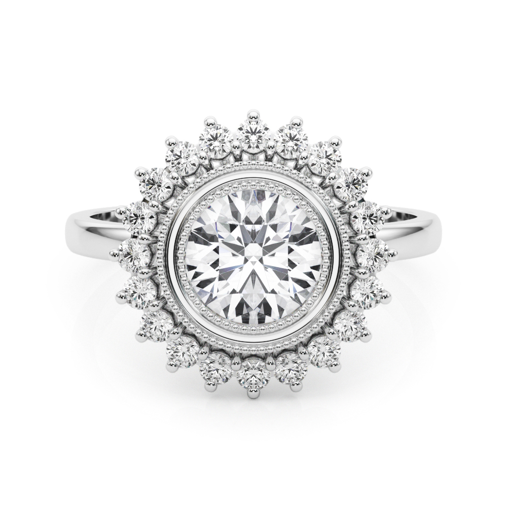 The Georgia Halo Engagement Ring, set view