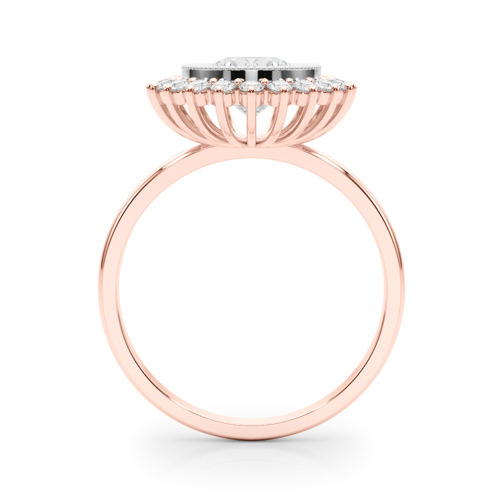 The Georgia Halo Engagement Ring, side view