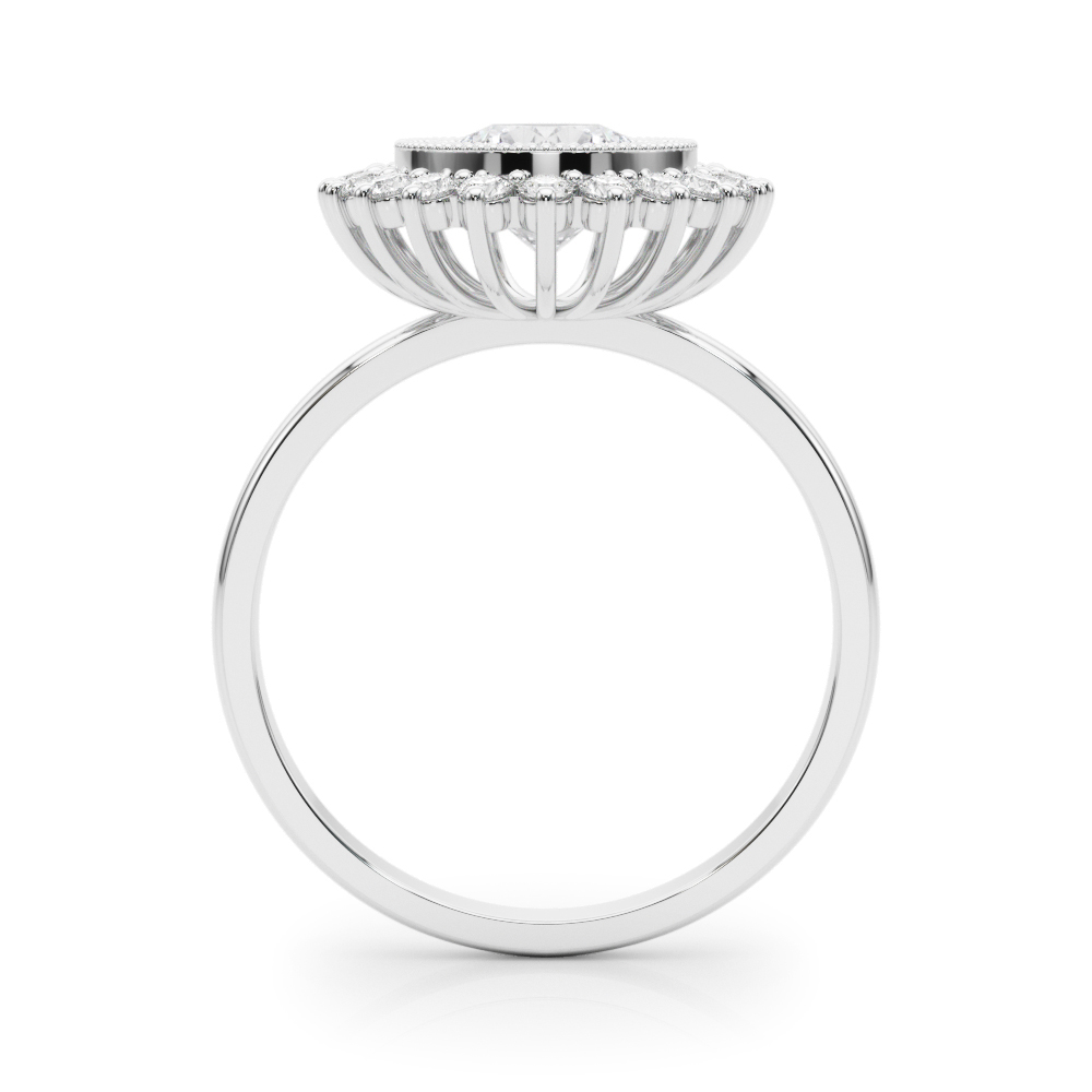 The Georgia Halo Engagement Ring, side view