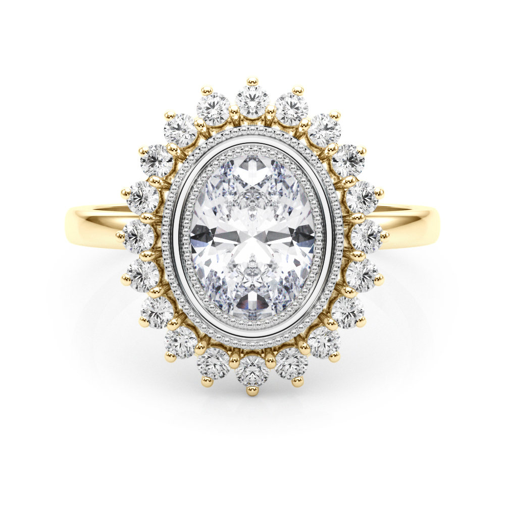 The Elizabeth Halo Engagement Ring, set view