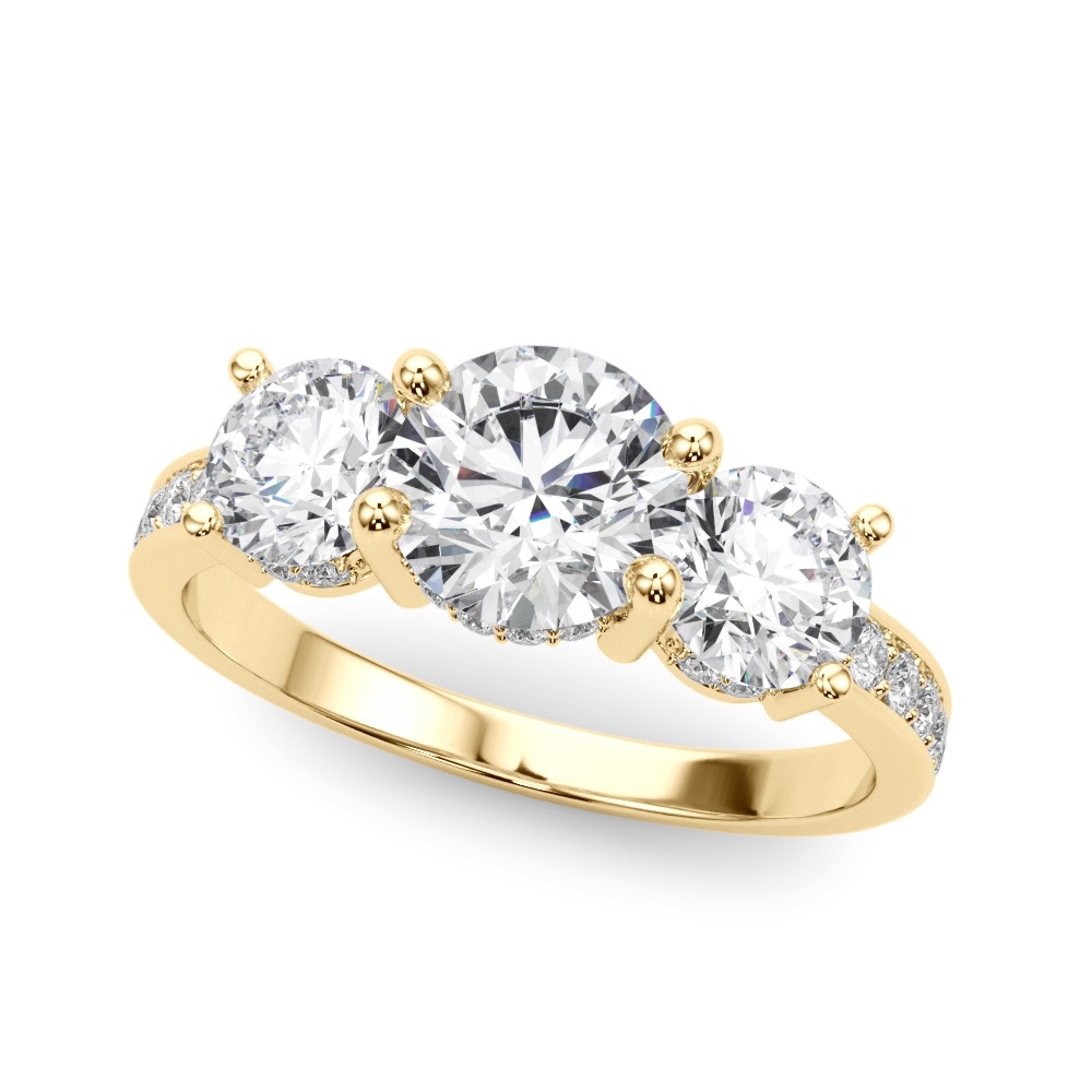 The Nadia Three-Stone Engagement Ring, front view