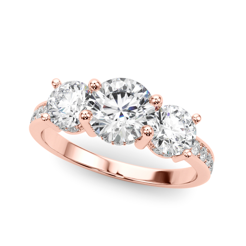 The Nadia Three-Stone Engagement Ring, front view