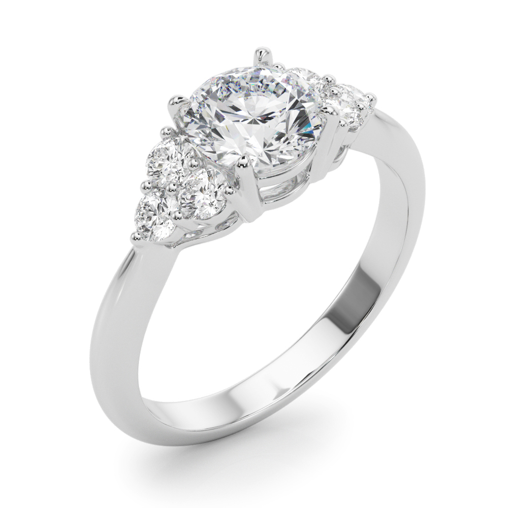 The Emerson Cluster Engagement Ring, angled view