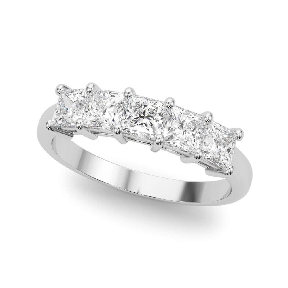 5-Stone Princess Cut Wedding Band