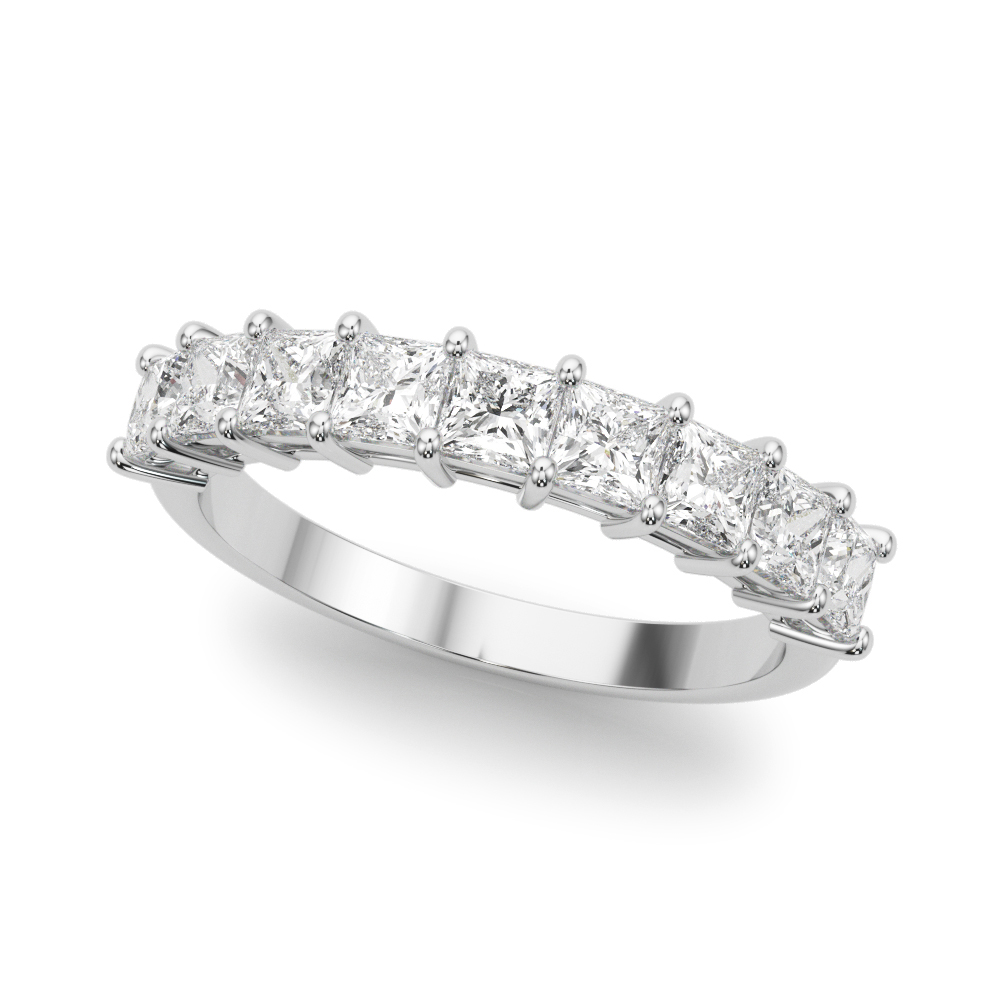 9-Stone Princess Cut Wedding Band