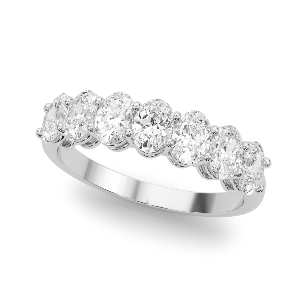 7-Stone Oval Shared Prong Band