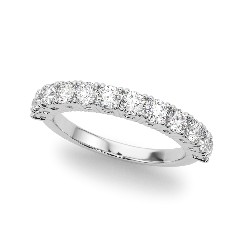 Straight Prong Set Wedding Band