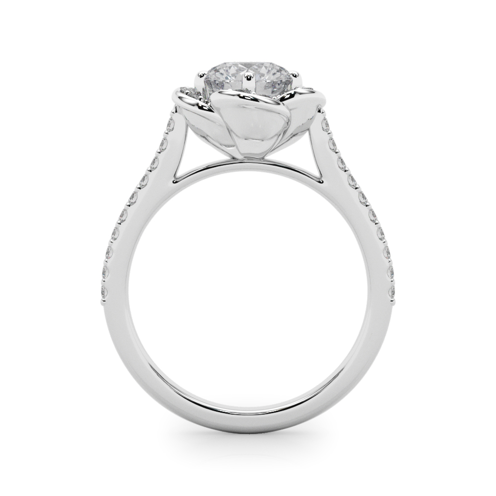 The Opal Halo Engagement Ring II, side view