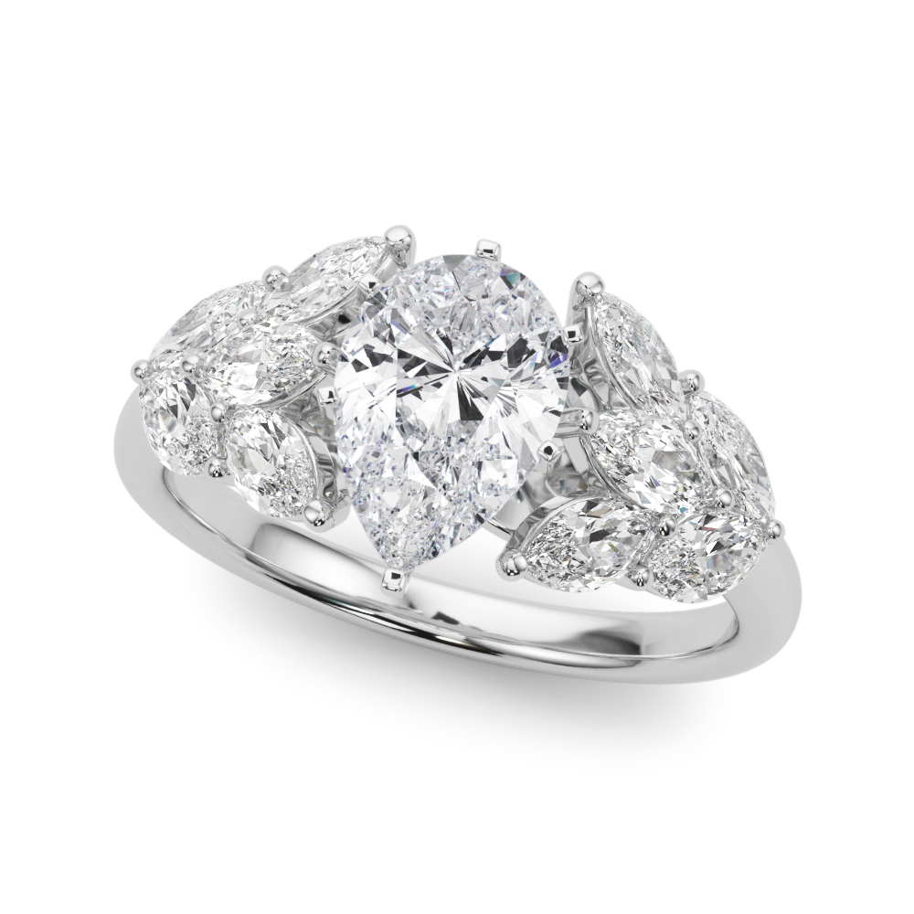 MQ SIDE STONES ENGAGEMENT RING