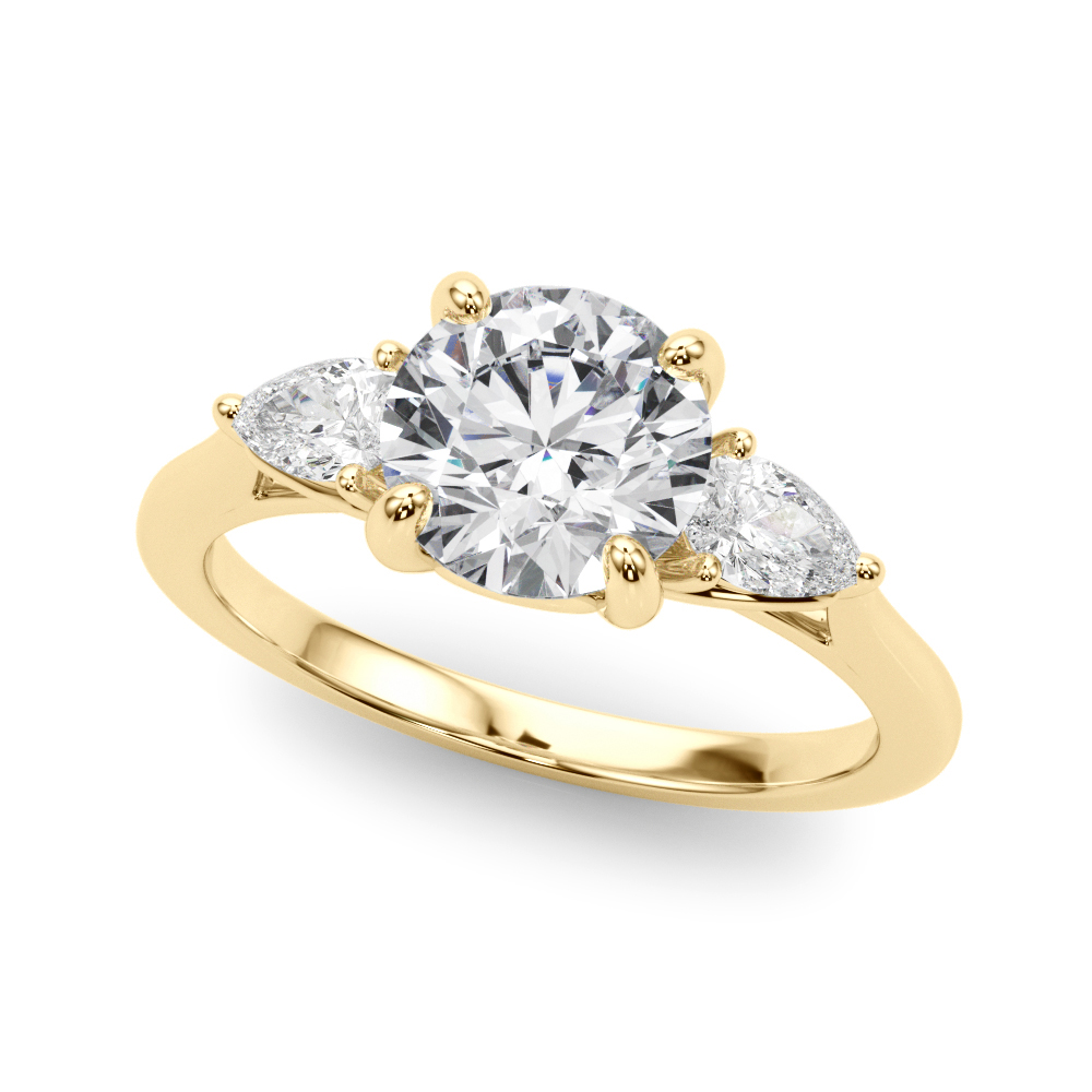 The Mariana Three-Stone Engagement Ring, front view