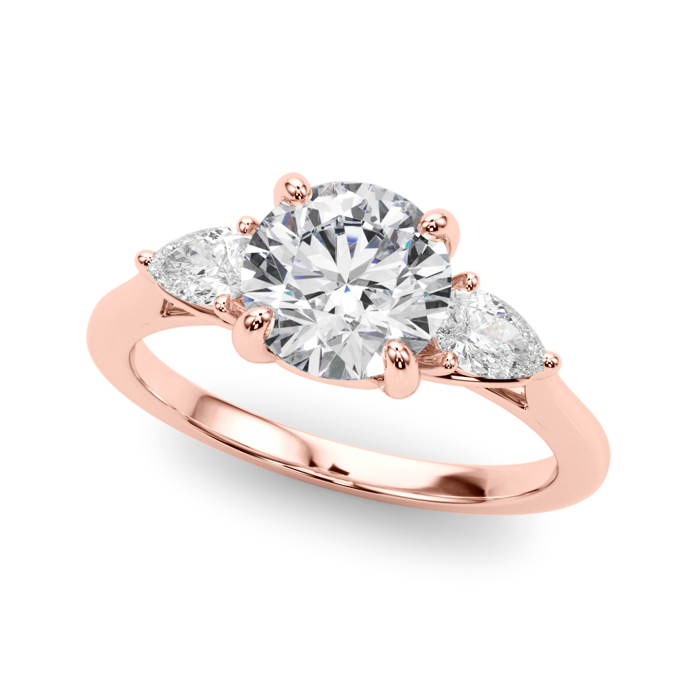 The Mariana Three-Stone Engagement Ring, front view
