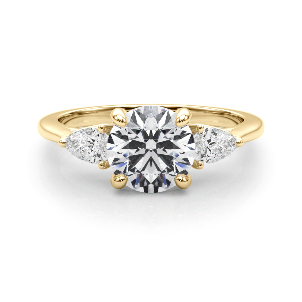 The Mariana Three-Stone Engagement Ring, set view