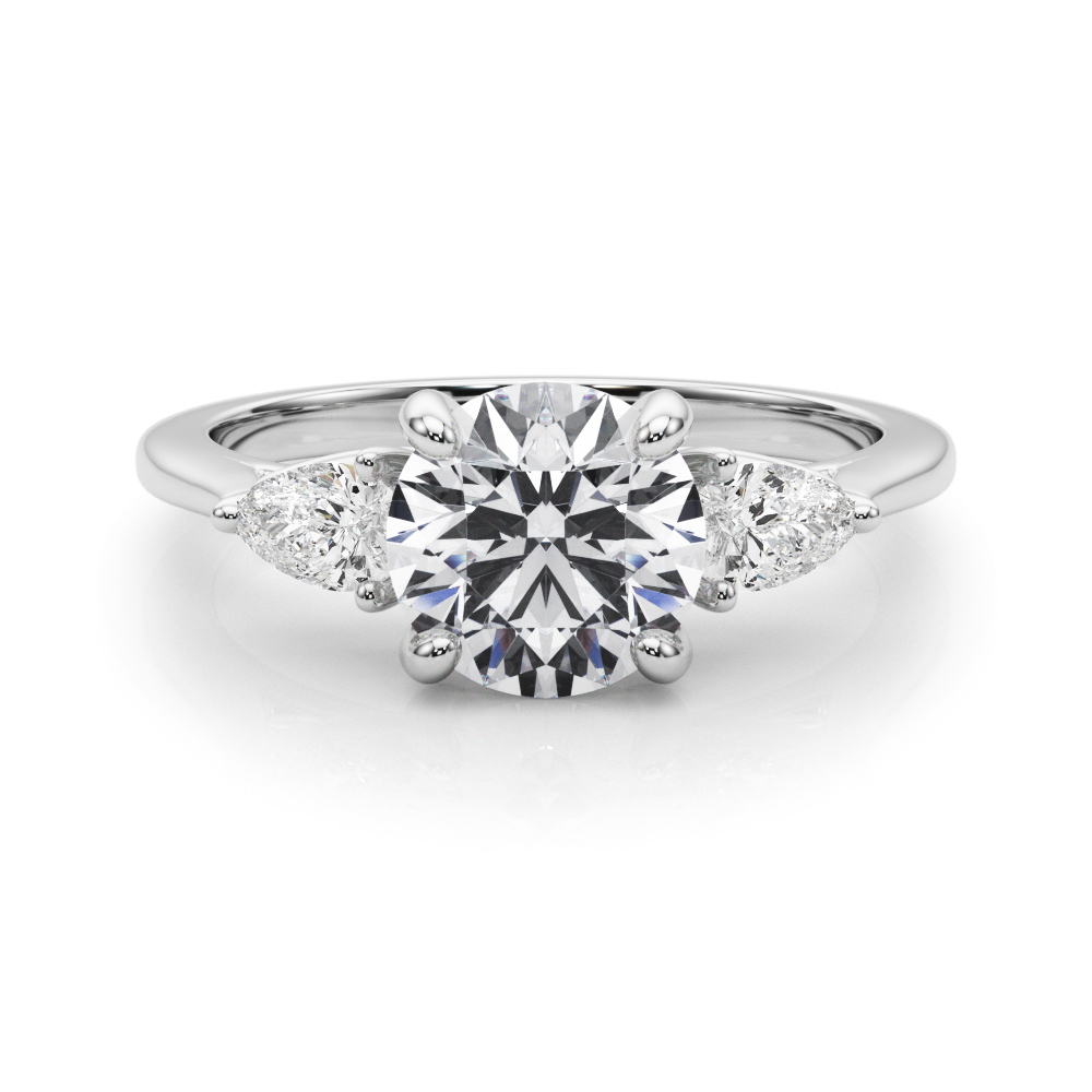 The Mariana Three-Stone Engagement Ring, set view