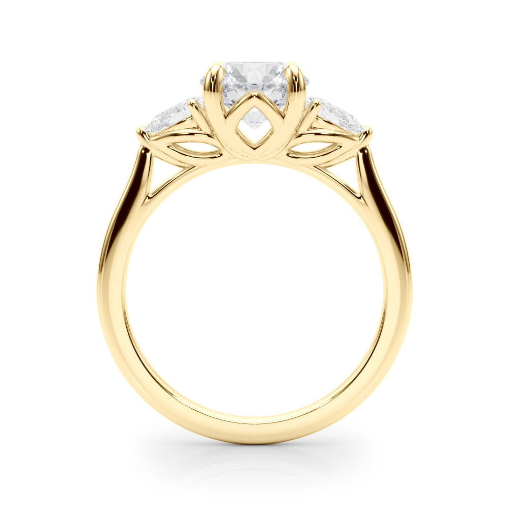 The Mariana Three-Stone Engagement Ring, side view