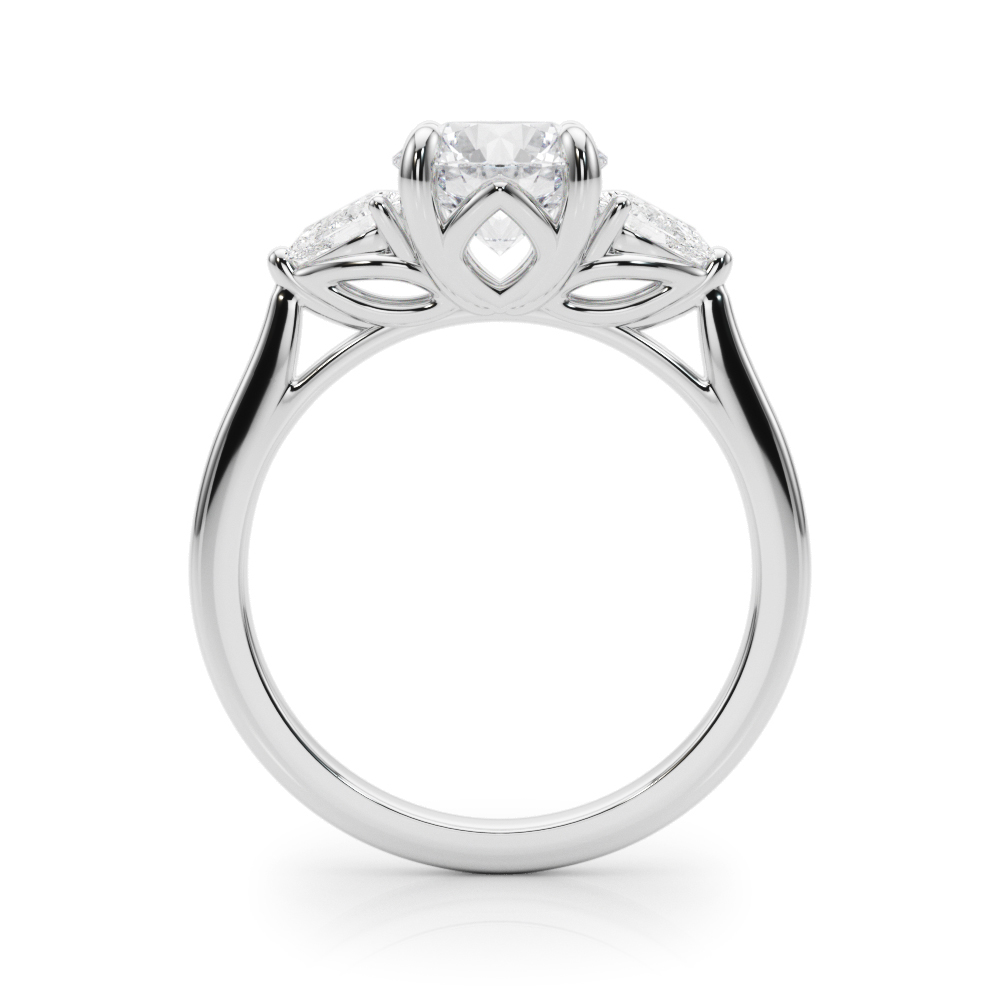 The Mariana Three-Stone Engagement Ring, side view