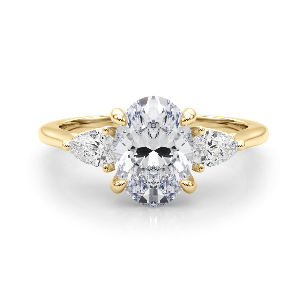 The Felicity Three-Stone Engagement Ring, set view
