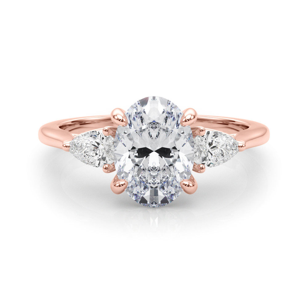 The Felicity Three-Stone Engagement Ring, set view