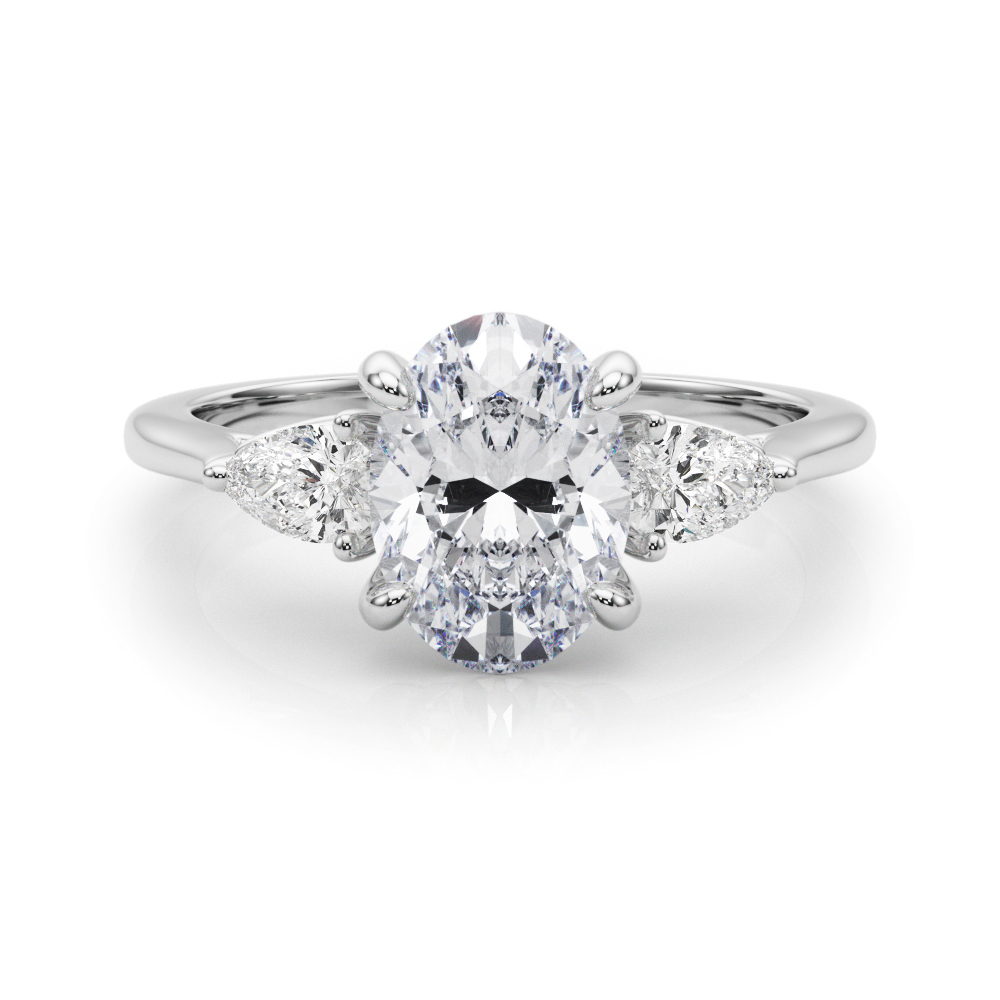 The Felicity Three-Stone Engagement Ring, set view
