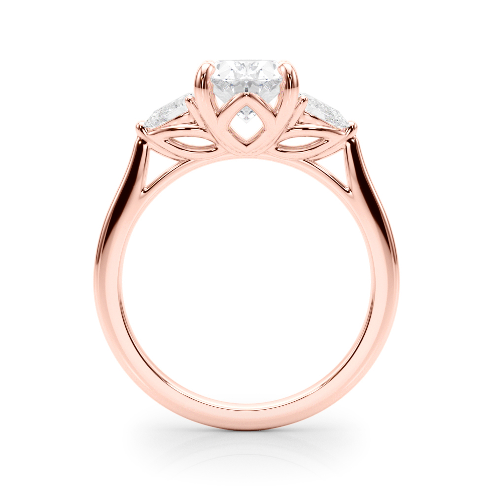The Felicity Three-Stone Engagement Ring, side view
