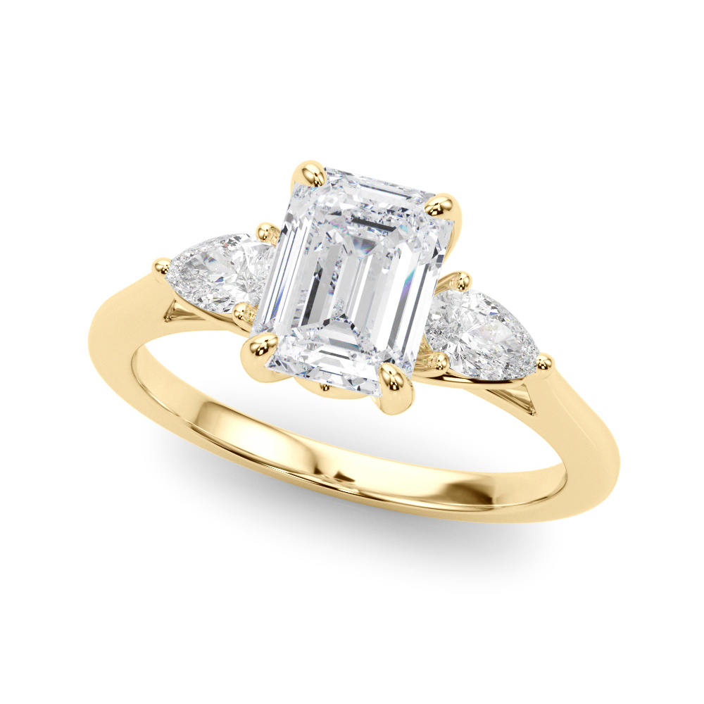 The Octavia Three-Stone Engagement Ring, front view
