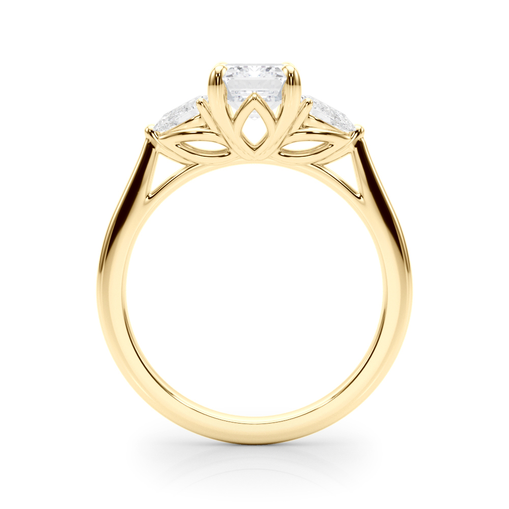 The Octavia Three-Stone Engagement Ring, side view