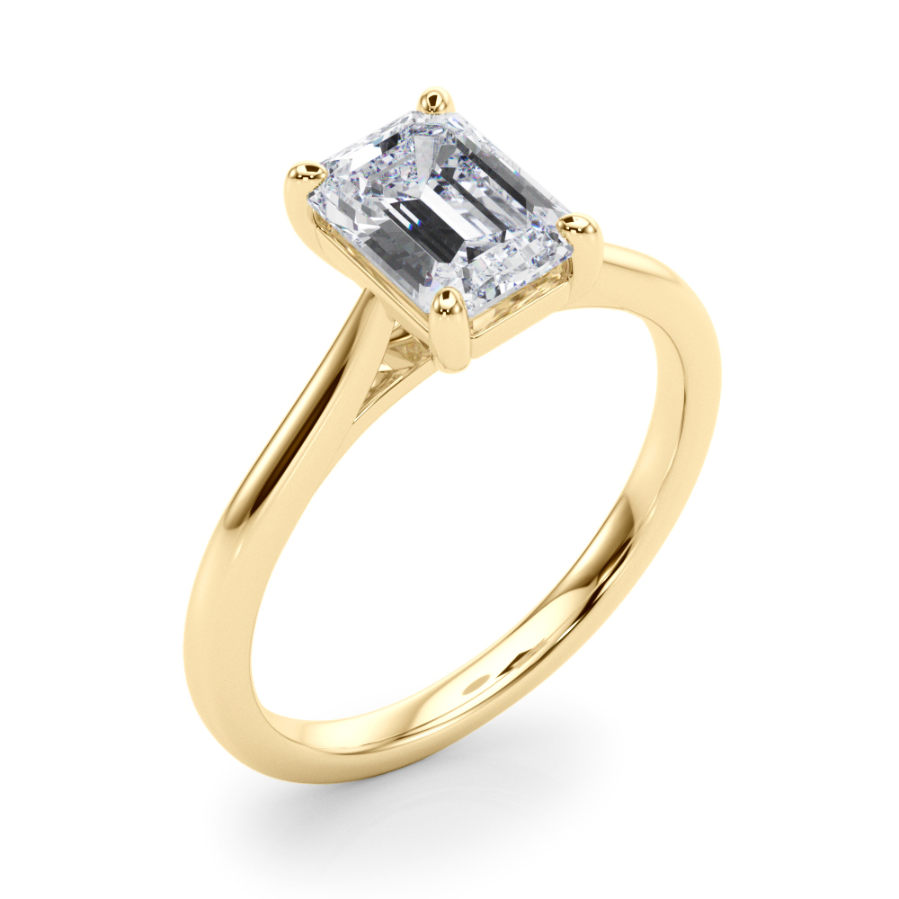 The Maya Solitaire Engagement Ring, angled view