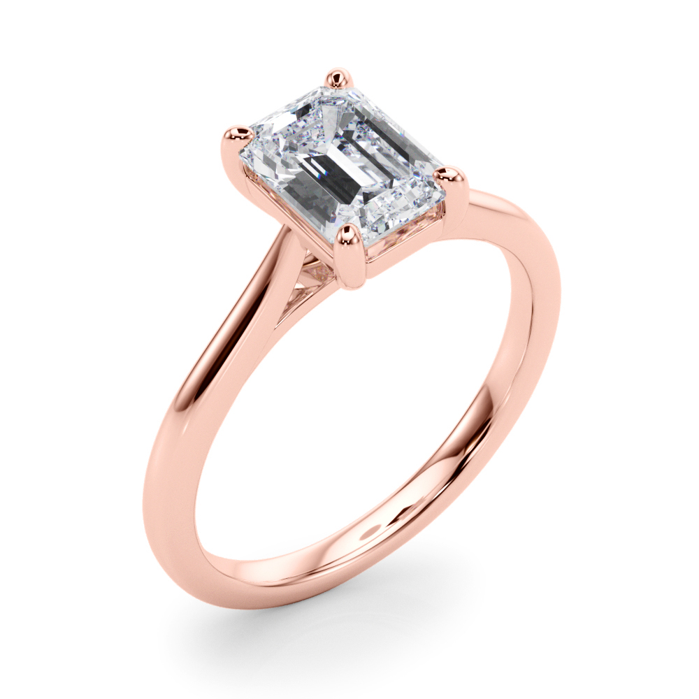 The Maya Solitaire Engagement Ring, angled view