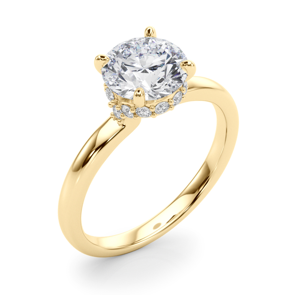The Francesca Hidden Halo Engagement Ring, angled view