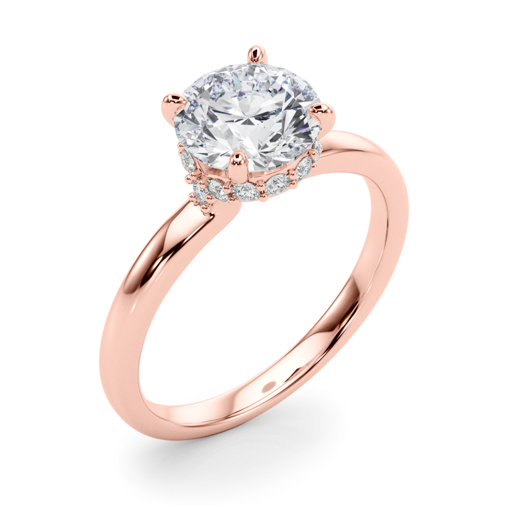 The Francesca Hidden Halo Engagement Ring, angled view