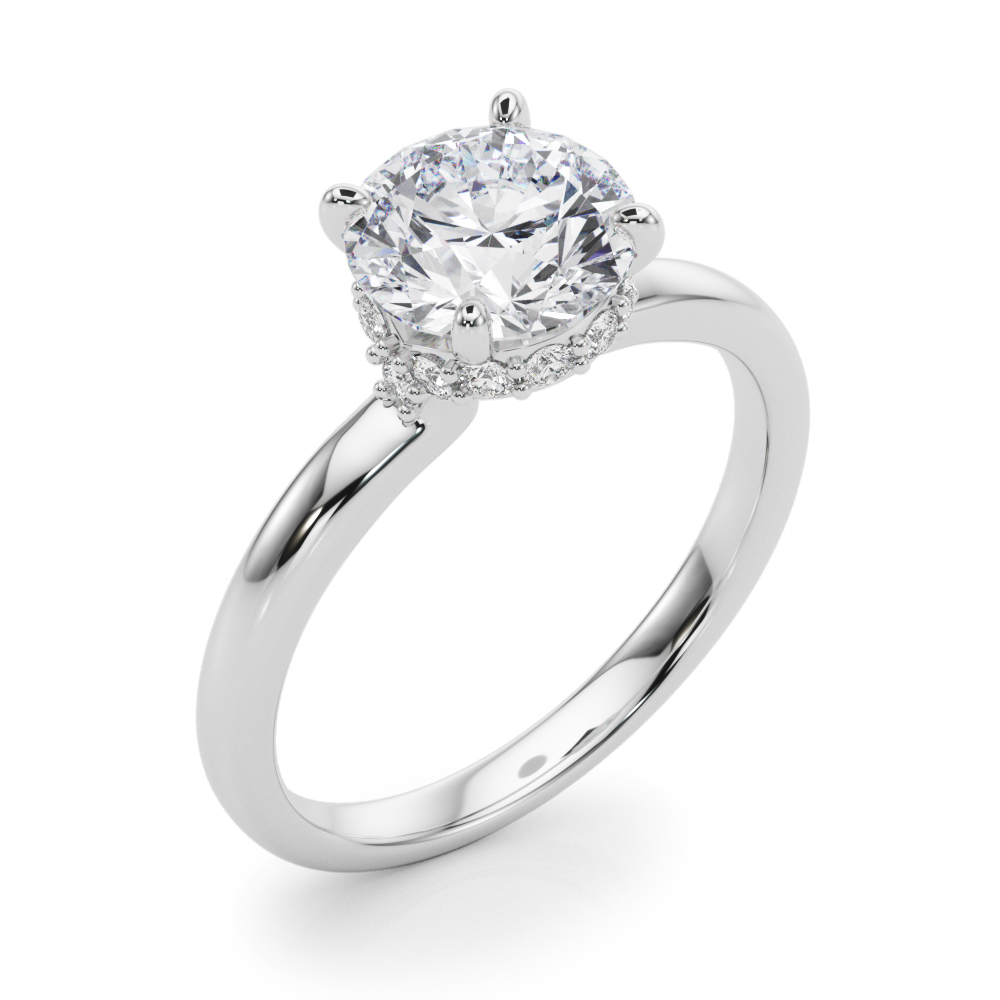 The Francesca Hidden Halo Engagement Ring, angled view