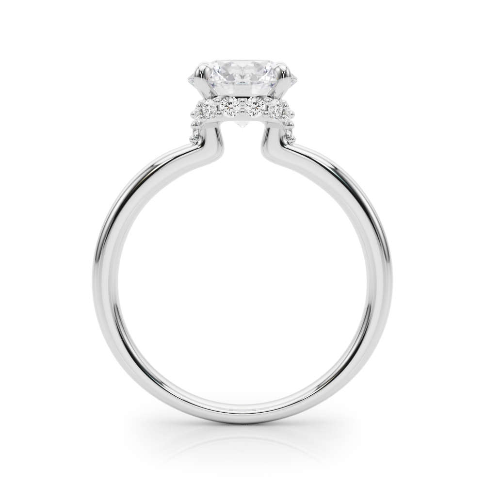 The Francesca Hidden Halo Engagement Ring, side view