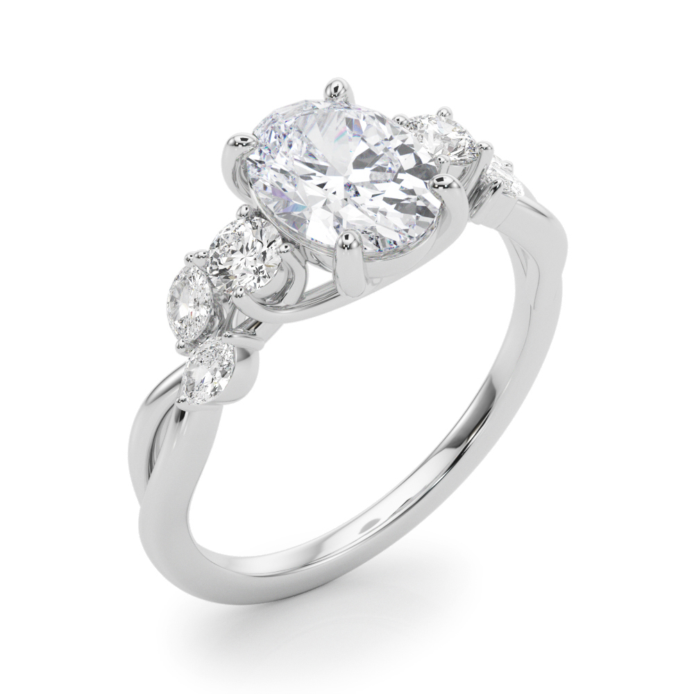 The Sarah Engagement Ring, angled view