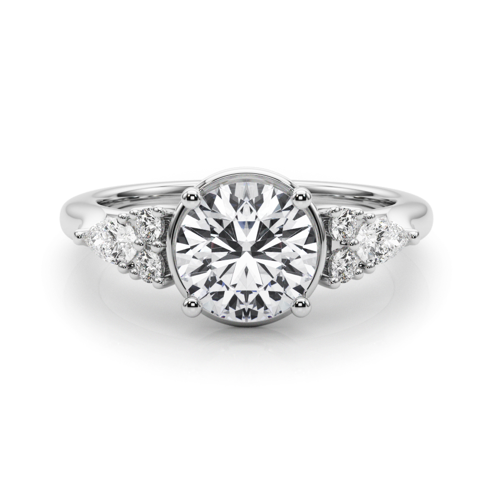 The Rosalind Cluster Engagement Ring, set view
