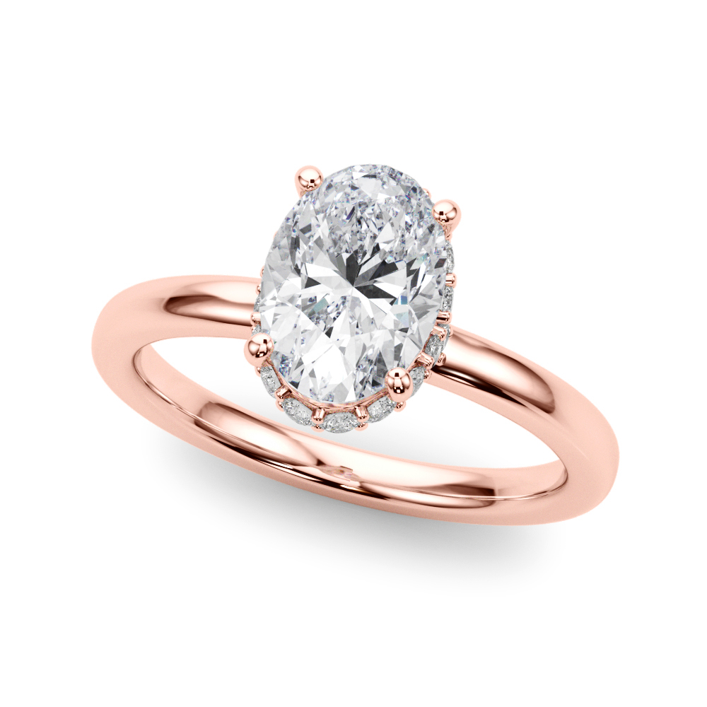 The Millicent Hidden Halo Engagement Ring, front view
