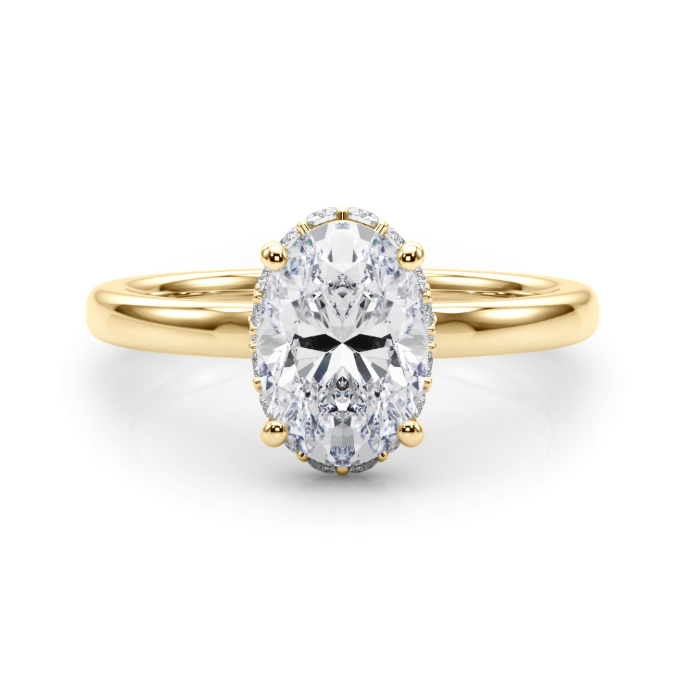 The Millicent Hidden Halo Engagement Ring, set view