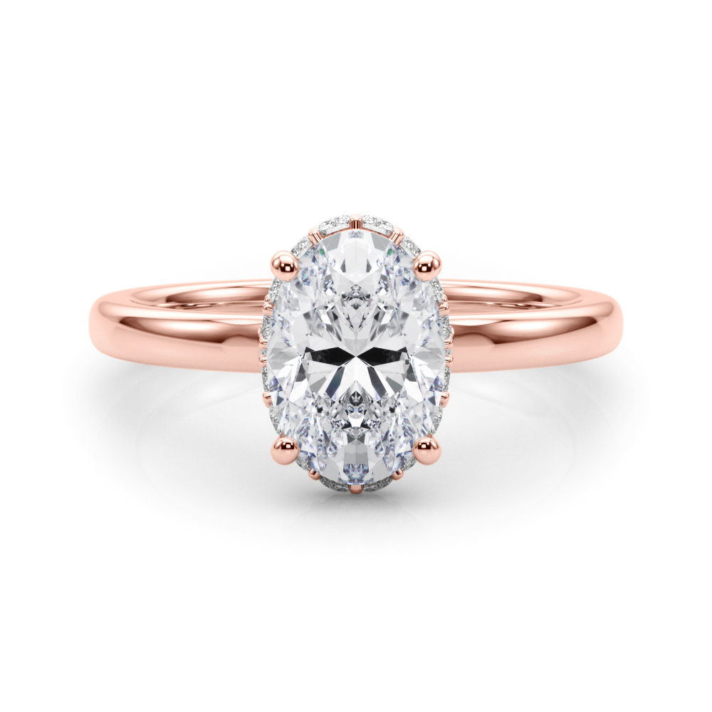 The Millicent Hidden Halo Engagement Ring, set view