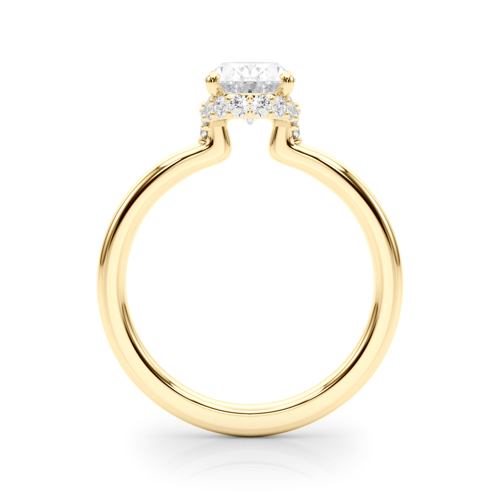 The Millicent Hidden Halo Engagement Ring, side view