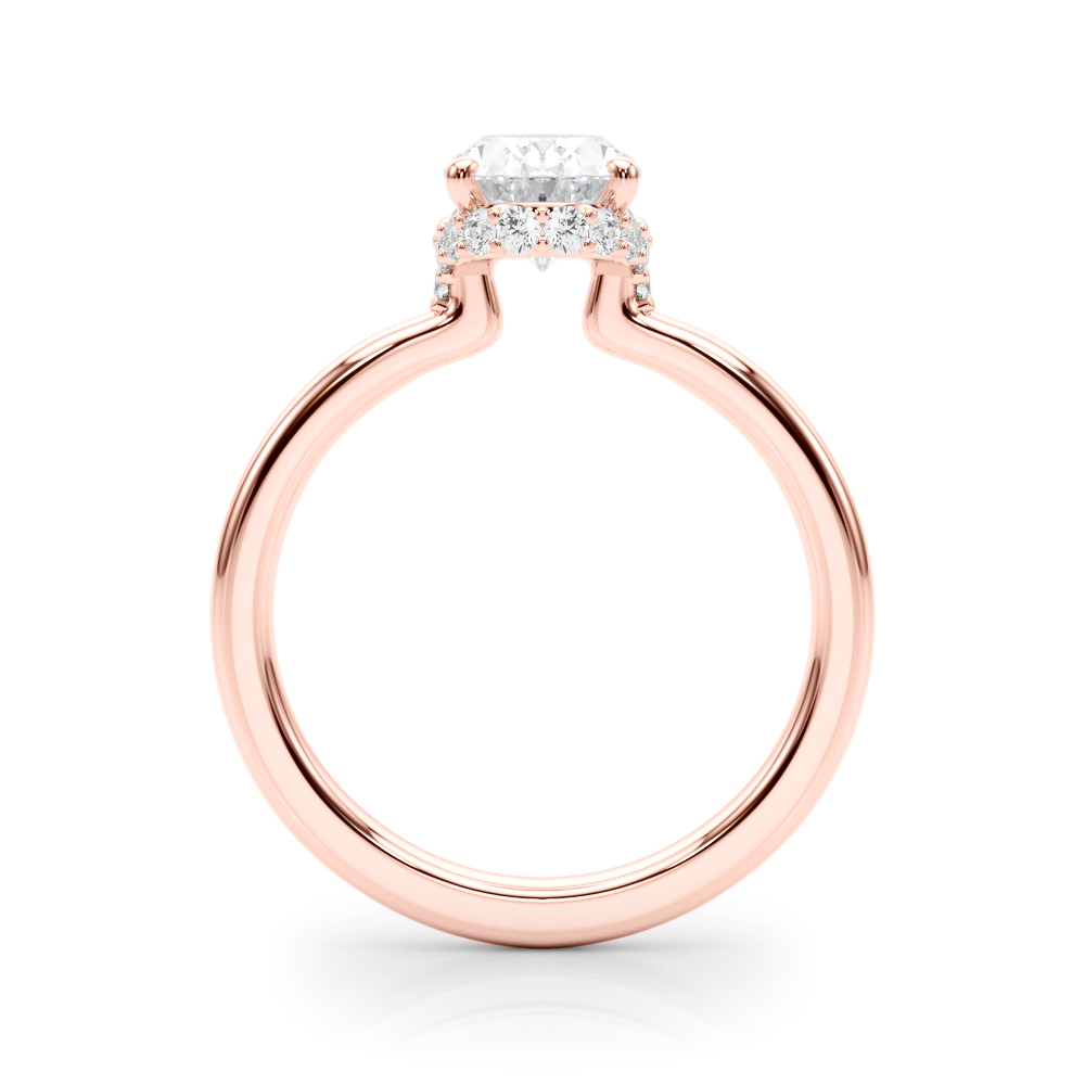 The Millicent Hidden Halo Engagement Ring, side view