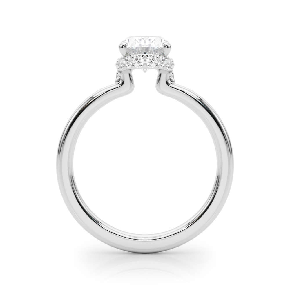 The Millicent Hidden Halo Engagement Ring, side view