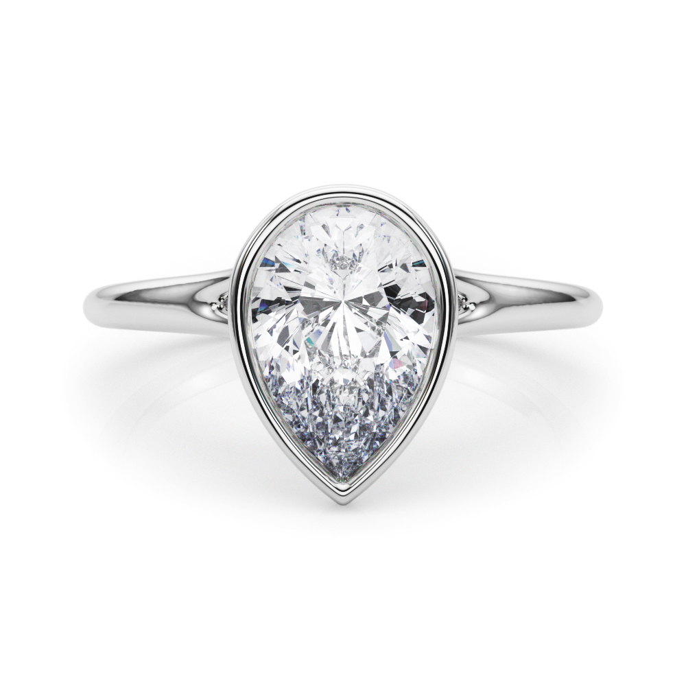 The Ellery Solitaire Engagement Ring, set view