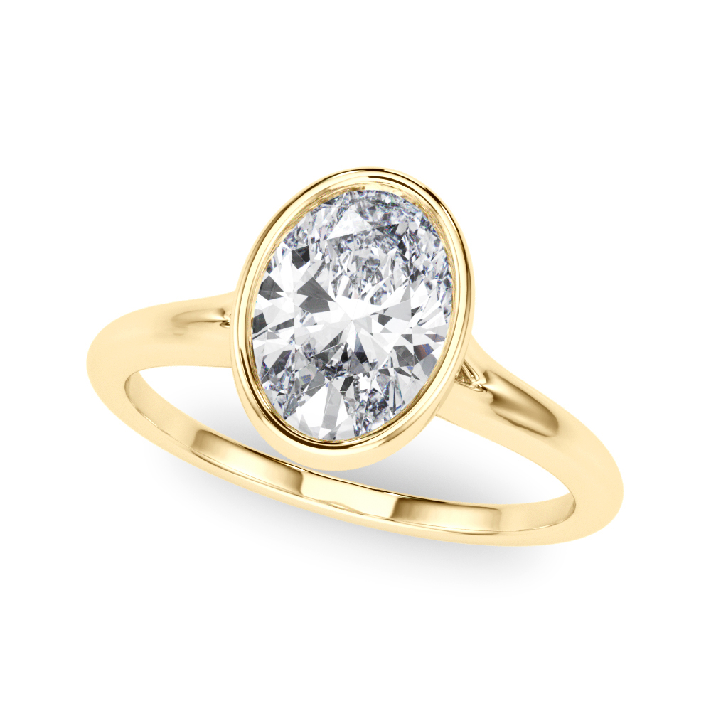 Bezel yellow gold engagement ring