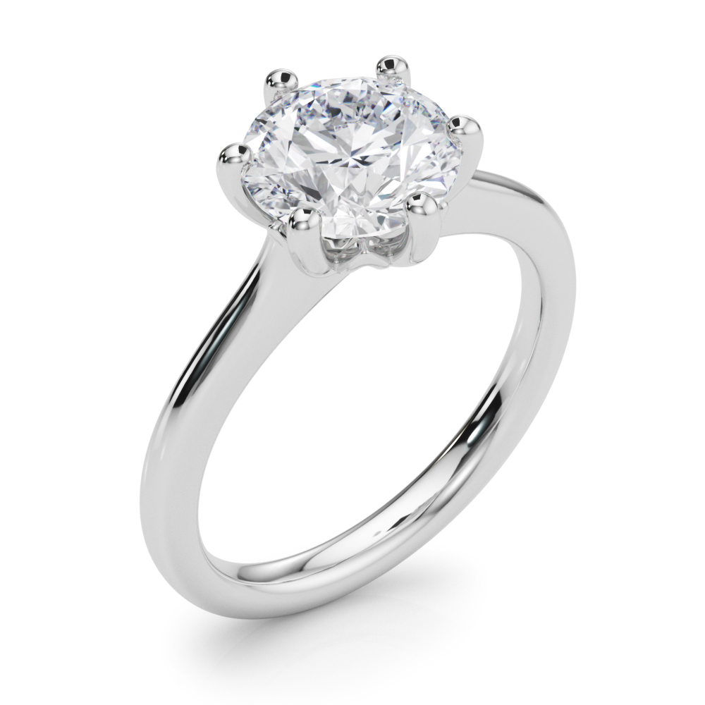 The Celine Solitaire Engagement Ring, angled view