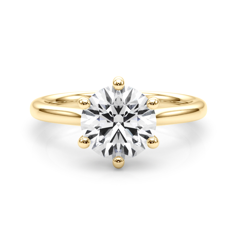 The Celine Solitaire Engagement Ring, set view