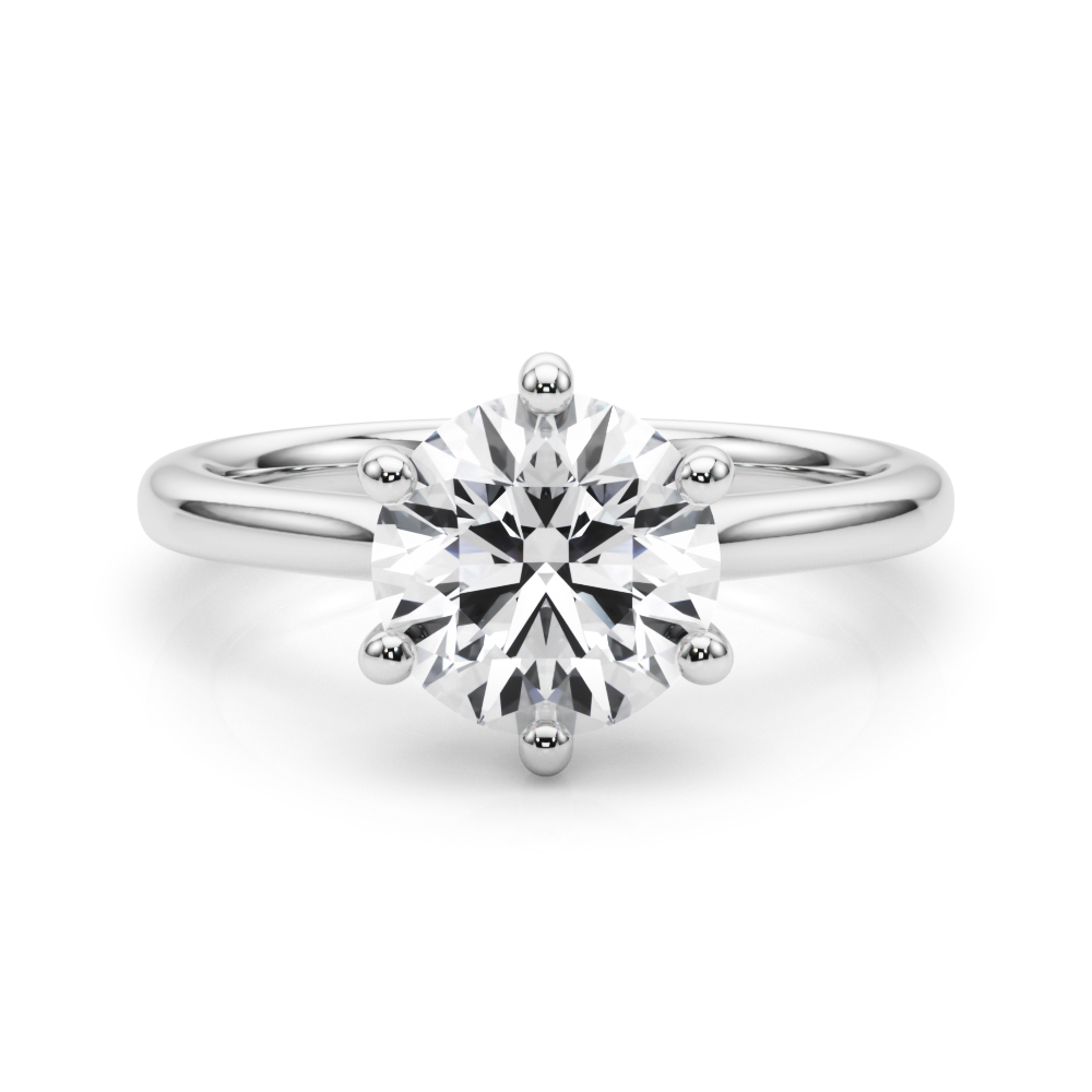 The Celine Solitaire Engagement Ring, set view