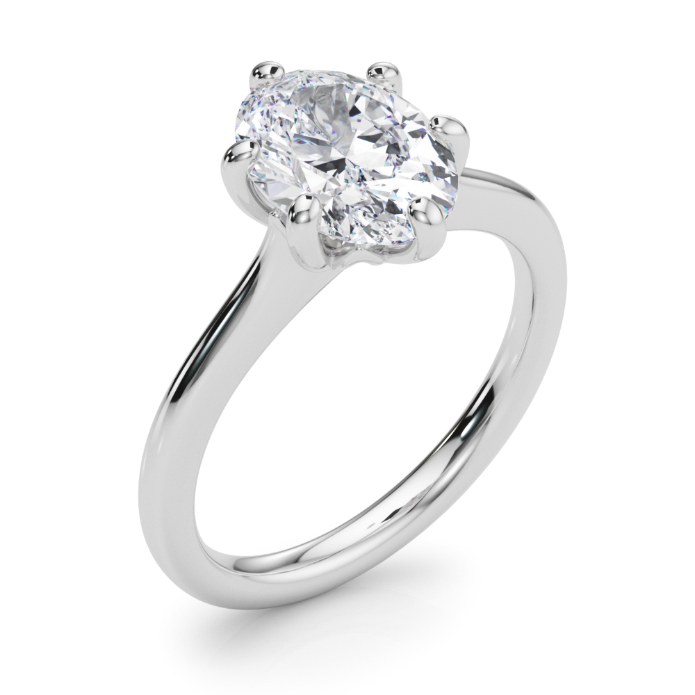 The Sarah Solitaire Engagement Ring, angled view